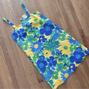 J.Crew Linen Shift Dress Morning Floral Adjustable Straps Size 4T